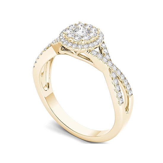 1/2 CT.T.W. Natural Diamond 10K Yellow Gold Engagement Ring