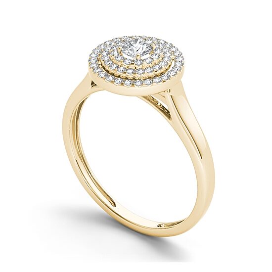 1/2 CT.T.W. Natural Diamond 10K Yellow Gold Engagement Ring