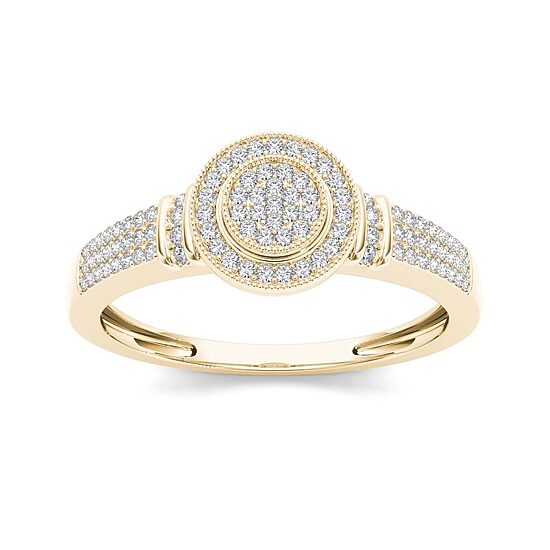 1/3 CT.T.W. Natural Diamond 10K Yellow Gold Engagement Ring