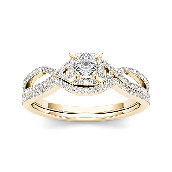 1/3 CT.T.W. Natural Diamond 14K Yellow Gold Engagement Ring