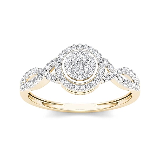 1/3 CT.T.W. Natural Diamond 10K Yellow Gold Engagement Ring