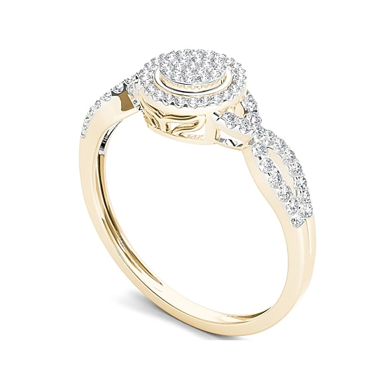 1/3 CT.T.W. Natural Diamond 10K Yellow Gold Engagement Ring