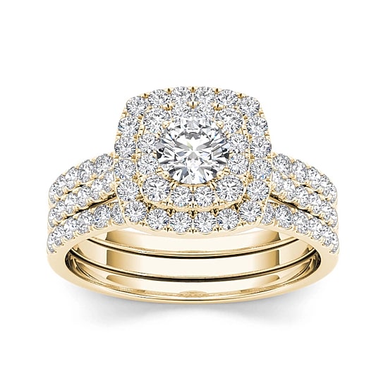 1 1/2 CT.T.W. Natural Diamond 10K Yellow Gold Bridal Ring Set