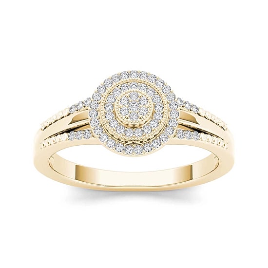 1/6 CT.T.W. Natural Diamond 10K Yellow Gold Engagement Ring