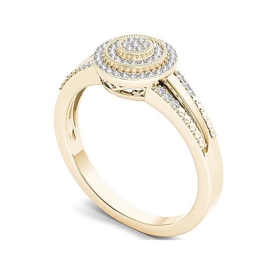 1/6 CT.T.W. Natural Diamond 10K Yellow Gold Engagement Ring