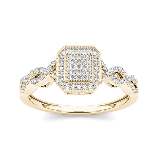 1/5 CT.T.W. Natural Diamond 10K Yellow Gold Engagement Ring