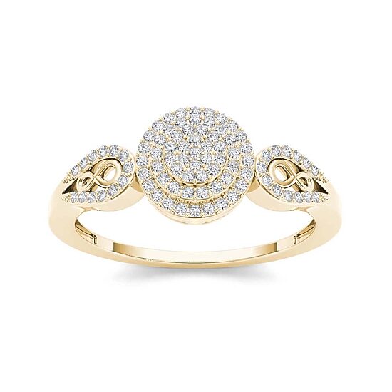1/5 CT.T.W. Natural Diamond 10K Yellow Gold Infinity Engagement Ring