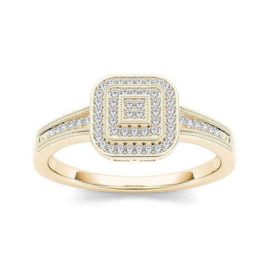1/6 CT.T.W. Natural Diamond 10K Yellow Gold Engagement Ring