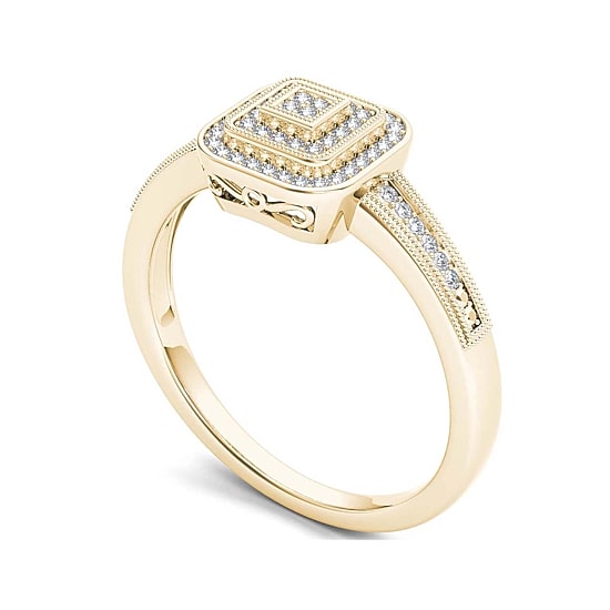 1/6 CT.T.W. Natural Diamond 10K Yellow Gold Engagement Ring