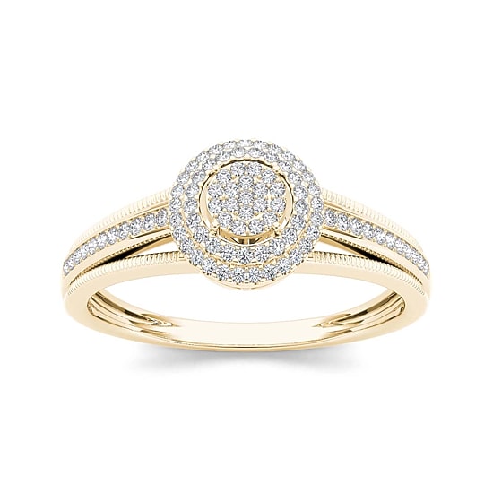 1/5 CT.T.W. Natural Diamond 10K Yellow Gold Engagement Ring