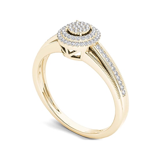 1/5 CT.T.W. Natural Diamond 10K Yellow Gold Engagement Ring