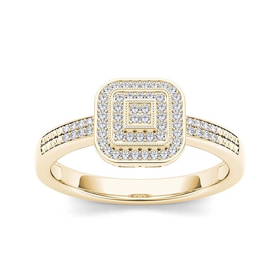 1/6 CT.T.W. Natural Diamond 10K Yellow Gold Engagement Ring