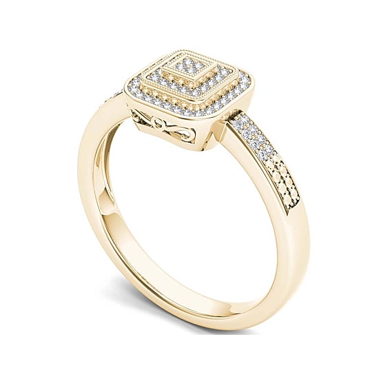 1/6 CT.T.W. Natural Diamond 10K Yellow Gold Engagement Ring