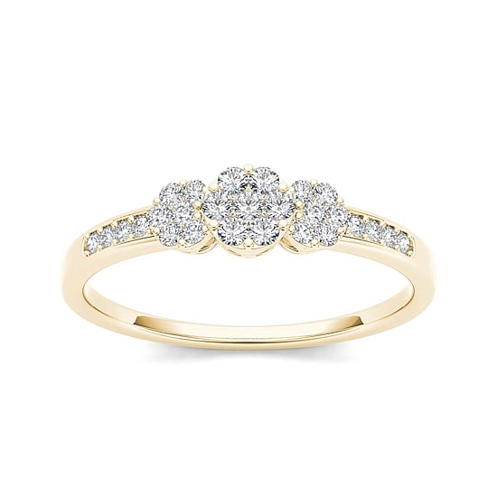 1/5 CT.T.W. Natural Diamond 10K Yellow Gold Engagement Ring