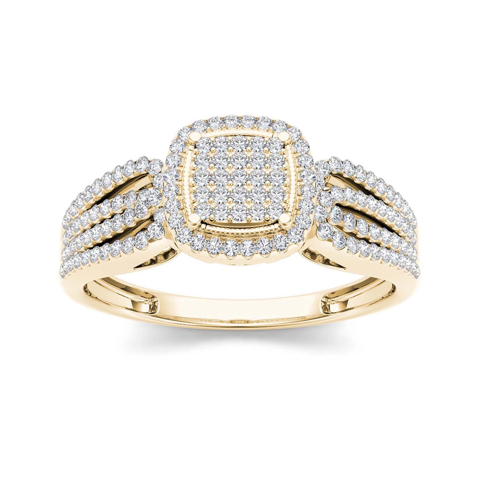 1/3 CT.T.W. Natural Diamond 10K Yellow Gold Engagement Ring