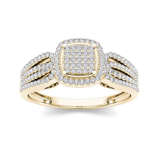 1/3 CT.T.W. Natural Diamond 10K Yellow Gold Engagement Ring