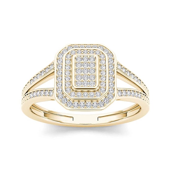 1/4 CT.T.W. Natural Diamond 10K Yellow Gold Engagement Ring