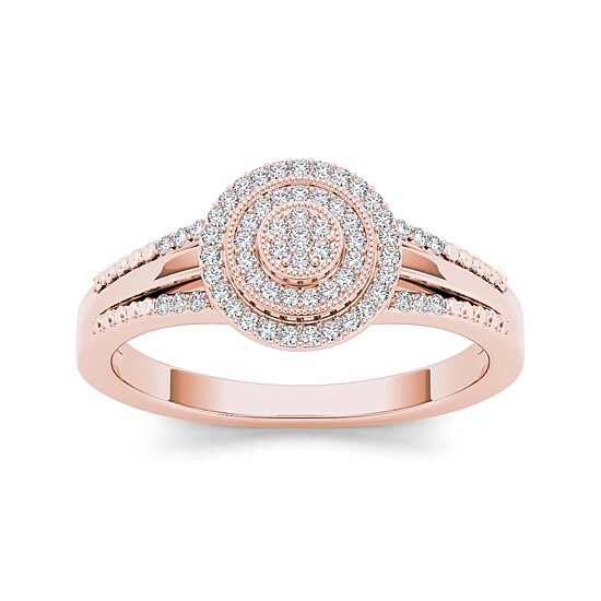 1/6 CT.T.W. Natural Diamond 10K Rose Gold Engagement Ring
