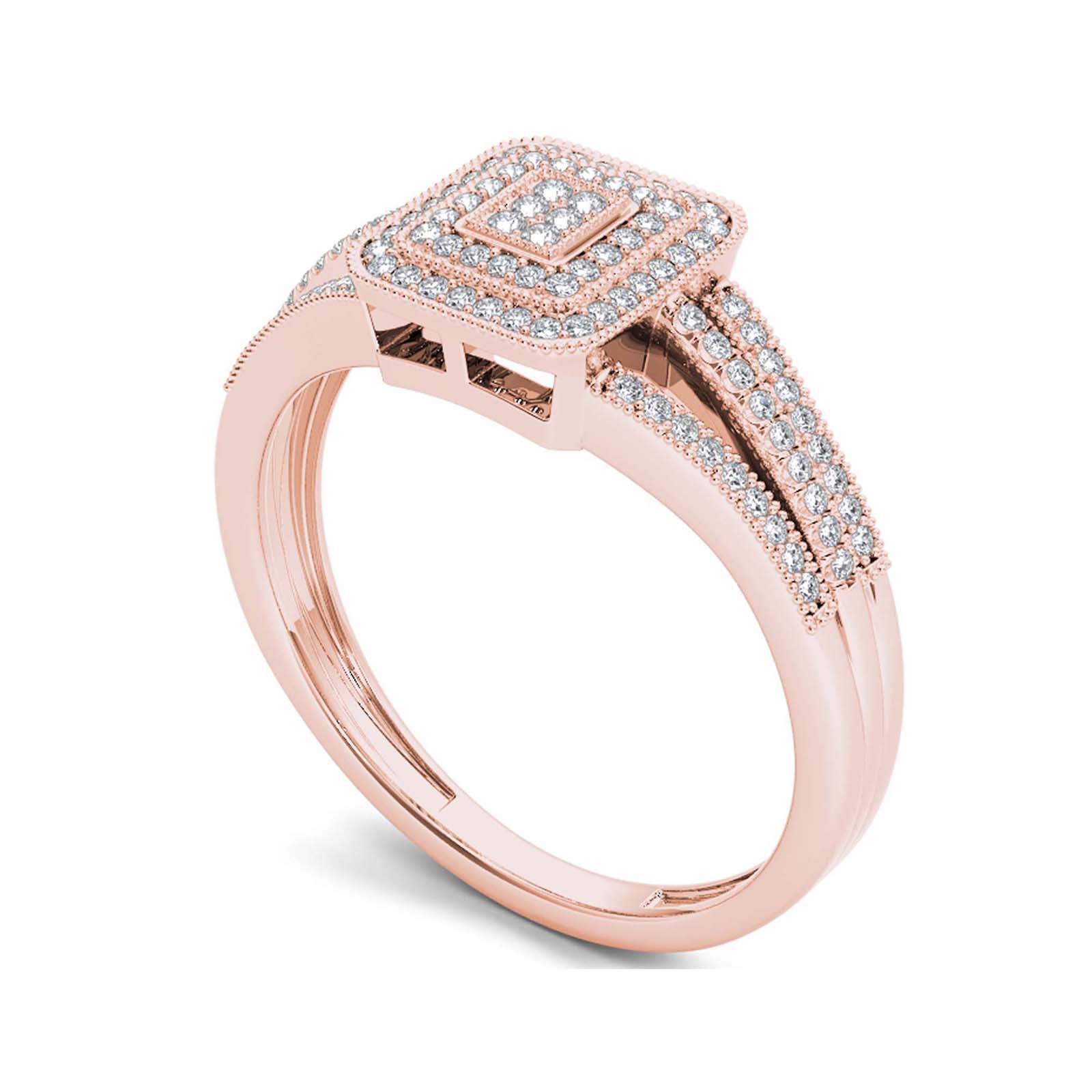 1/6 CT.T.W. Natural Diamond 10K Rose Gold Engagement Ring