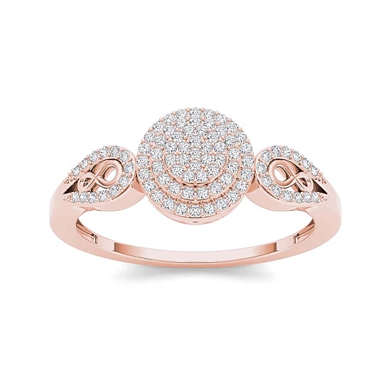 1/5 CT.T.W. Natural Diamond 10K Rose Gold Infinity Engagement Ring
