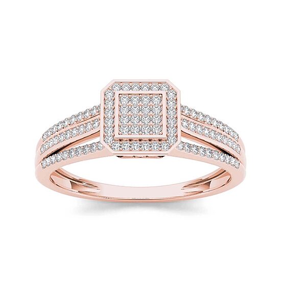 1/4 CT.T.W. Natural Diamond 10K Rose Gold Engagement Ring