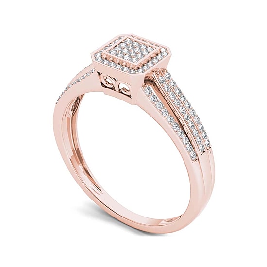 1/4 CT.T.W. Natural Diamond 10K Rose Gold Engagement Ring