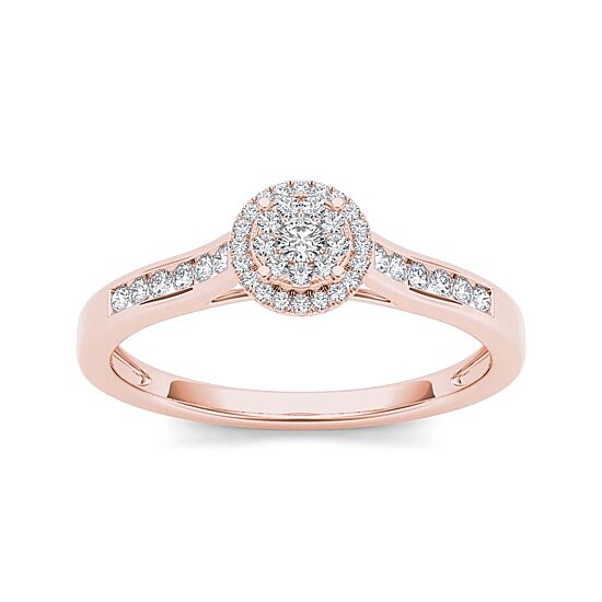 1/4 CT.T.W. Natural Diamond 10K Rose Gold Engagement Ring