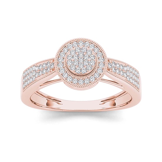 1/4 CT.T.W. Natural Diamond 10K Rose Gold Engagement Ring