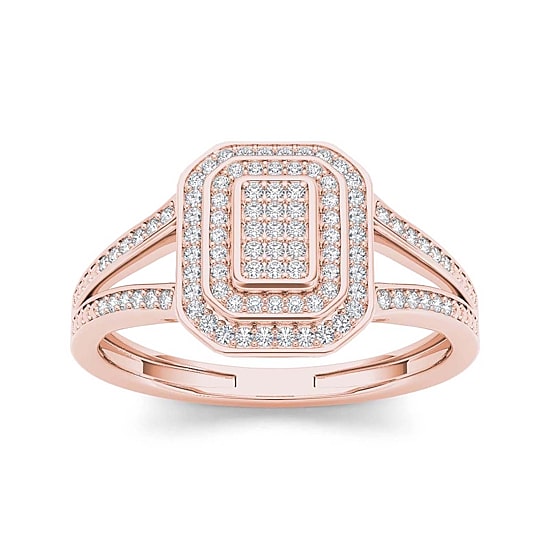 1/4 CT.T.W. Natural Diamond 10K Rose Gold Engagement Ring