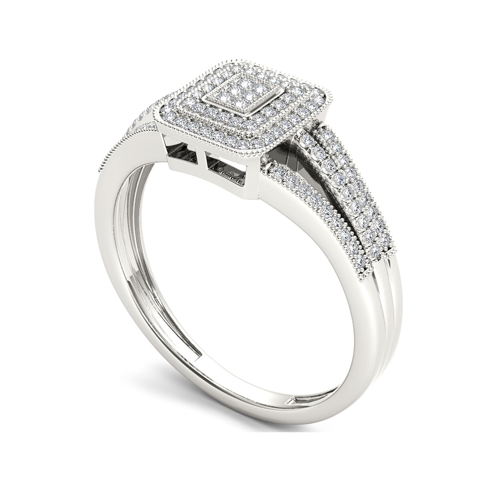 1/6 CT.T.W. Natural Diamond 10K White Gold Engagement Ring