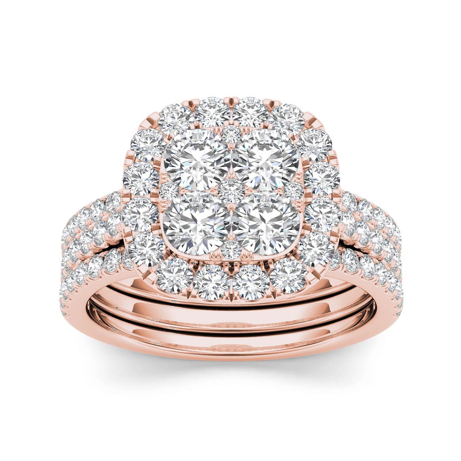 2 CT.T.W. Natural Diamond 14K Yellow Gold Bridal Set