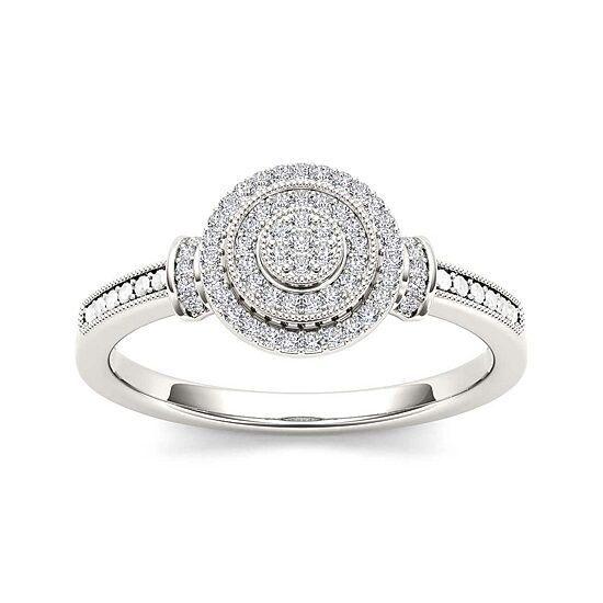 1/6 CT.T.W. Natural Diamond 10K White Gold Engagement Ring