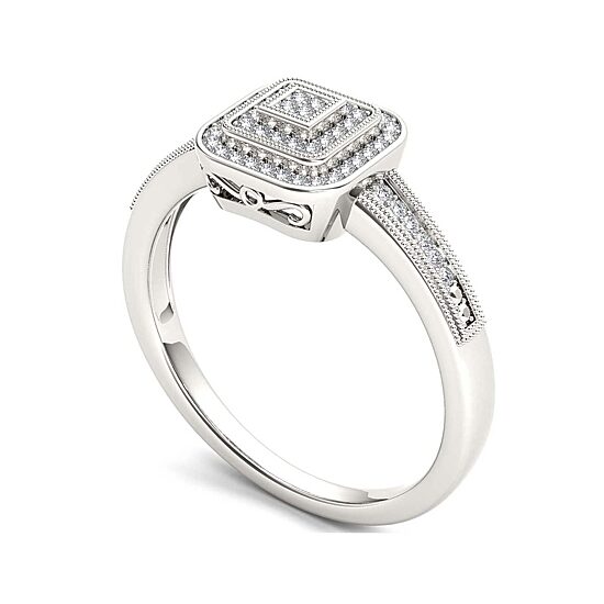 1/6 CT.T.W. Natural Diamond 10K White Gold Engagement Ring