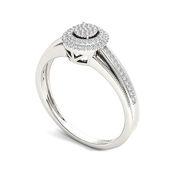 1/5 CT.T.W. Natural Diamond 10K White Gold Engagement Ring