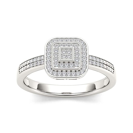 1/6 CT.T.W. Natural Diamond 10K White Gold Engagement Ring