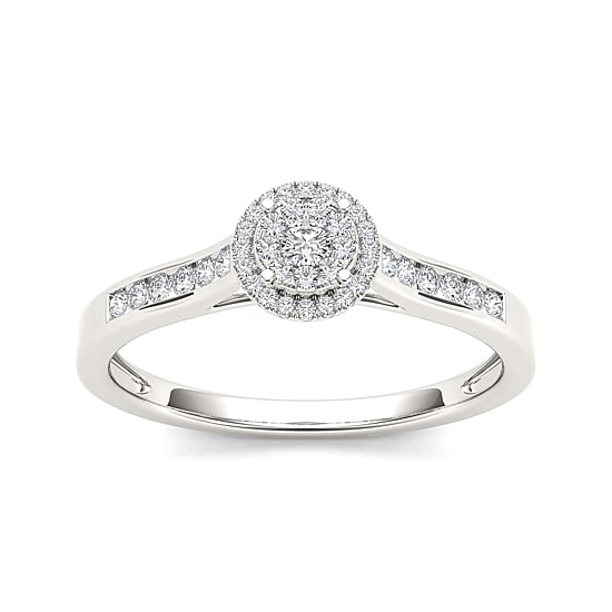 1/4 CT.T.W. Natural Diamond 10K White Gold Engagement Ring