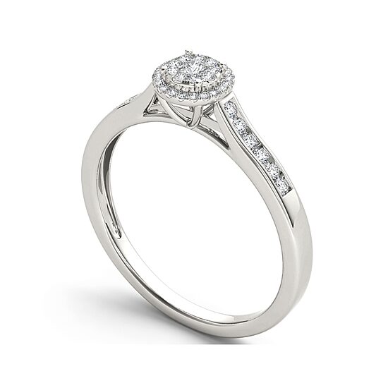 1/4 CT.T.W. Natural Diamond 10K White Gold Engagement Ring