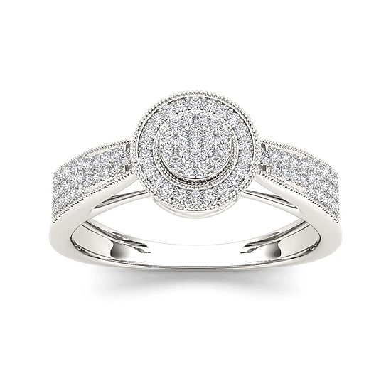 1/4 CT.T.W. Natural Diamond 10K White Gold Engagement Ring