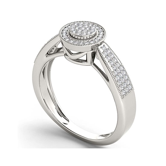 1/4 CT.T.W. Natural Diamond 10K White Gold Engagement Ring