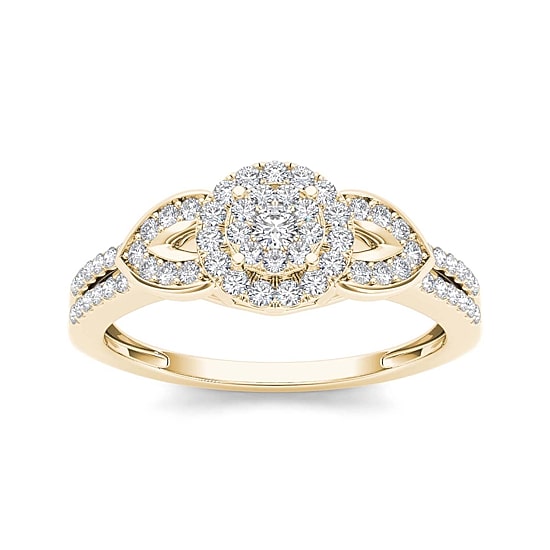 3/8 CT.T.W. Natural Diamond 10K Yellow Gold Engagement Ring