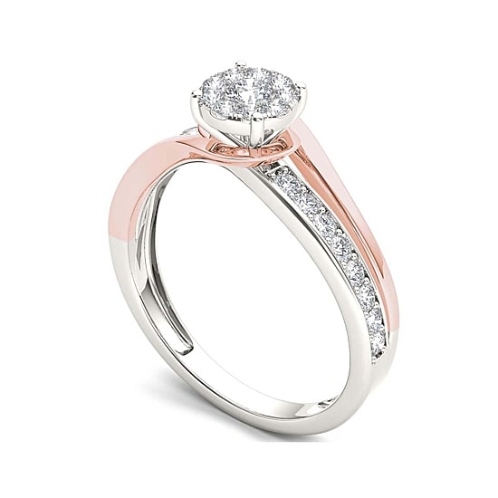 3/8 CT.T.W. Natural Diamond 10K Two-Tone Gold Engagement Ring