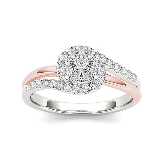 1/2 CT.T.W. Natural Diamond 10K Two-Tone Gold Engagement Ring