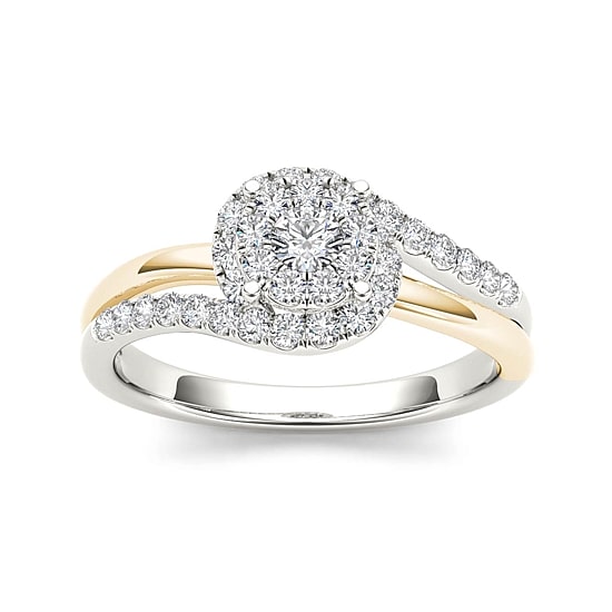 1/2 CT.T.W. Natural Diamond 10K Two-Tone Gold Engagement Ring