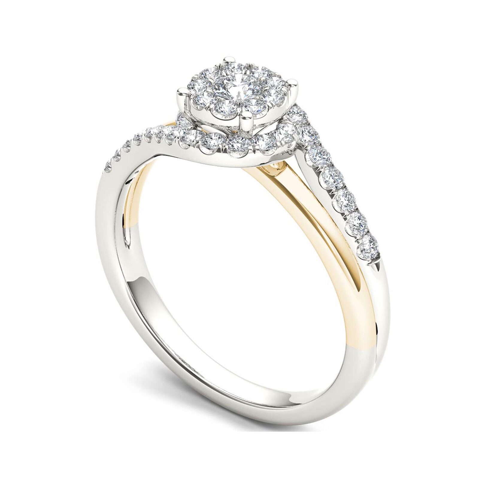 1/2 CT.T.W. Natural Diamond 10K Two-Tone Gold Engagement Ring