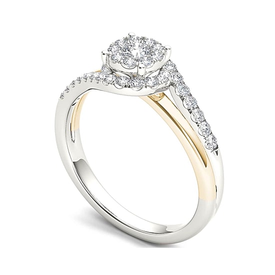 1/2 CT.T.W. Natural Diamond 10K Two-Tone Gold Engagement Ring