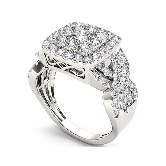 2 CT.T.W. Natural Diamond 10K White Gold Engagement Ring