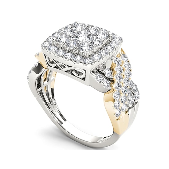 2 CT.T.W. Natural Diamond 10K Two-Tone Gold Engagement Ring