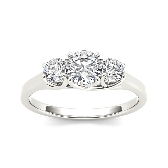 1 1/4 CT.T.W. Natural Diamond 14K Yellow Gold 3-Stone Engagement Ring