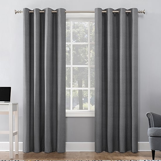 Sun Zero Duran Grommet Top Energy Saving 100% Blackout Single Curtain Panel
