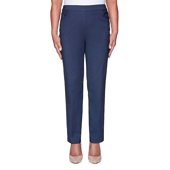 Alfred Dunner Classics Womens Slim Mid Rise Pull-On Pant